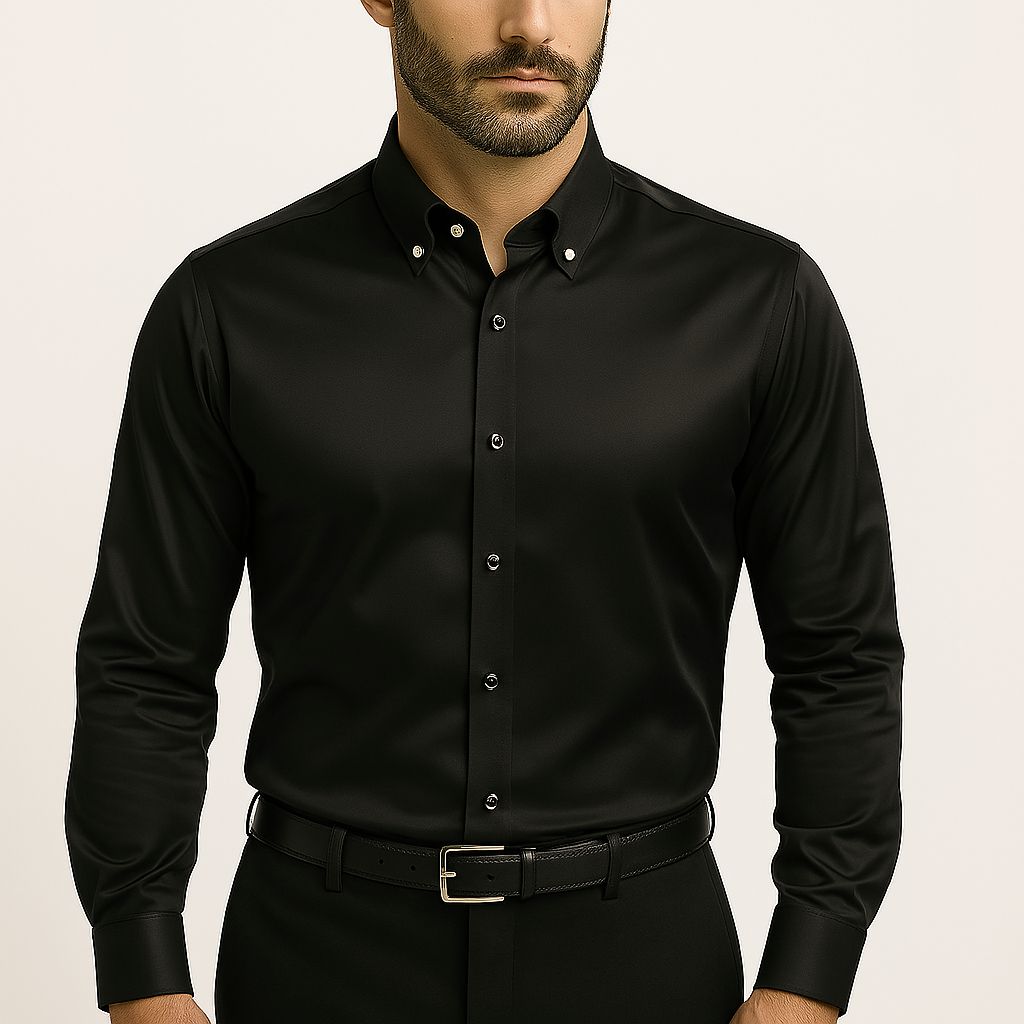 Camisa Social Slim Masculina em Seda Gelo