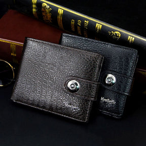 Carteira Masculina de Couro com Botão - Elegance