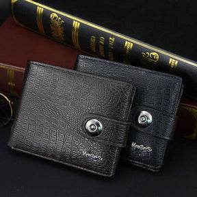 Carteira Masculina de Couro com Botão - Elegance