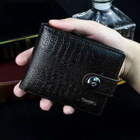 Carteira Masculina de Couro com Botão - Elegance