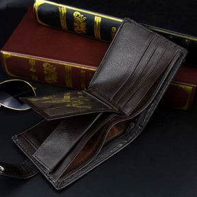 Carteira Masculina de Couro com Botão - Elegance